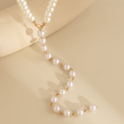 Round Beads Chain Beaded Pearl Niche Necklace